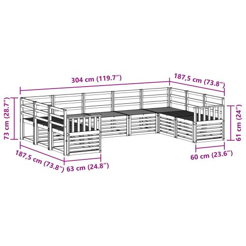 Комплекти дивани 9 pcs Естествен Солидно акациево дърво