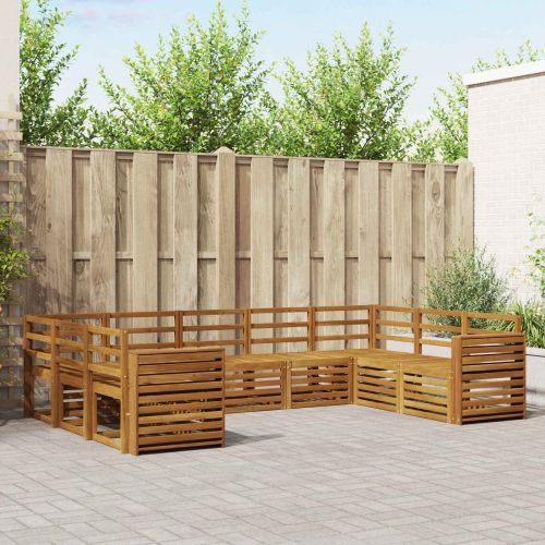 Комплекти дивани 9 pcs Естествен Солидно акациево дърво