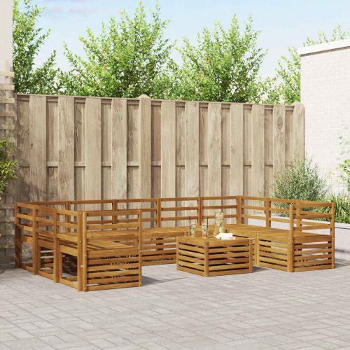 Комплекти дивани 10 pcs Естествен Солидно акациево дърво