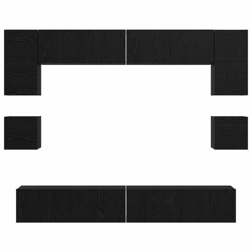 Комплект ТВ шкаф 8 pcs Черния дъб Инженерно дърво