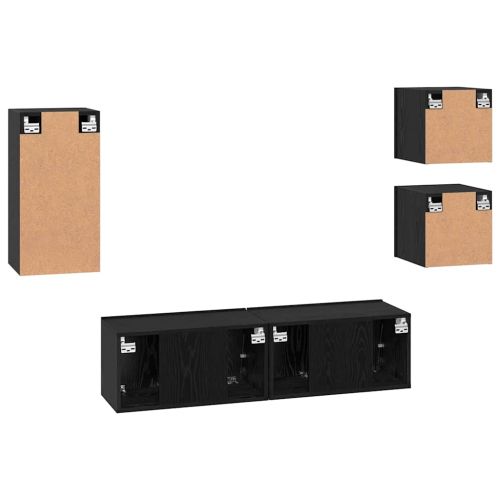 Комплект ТВ шкаф 5 pcs Черния дъб Инженерно дърво