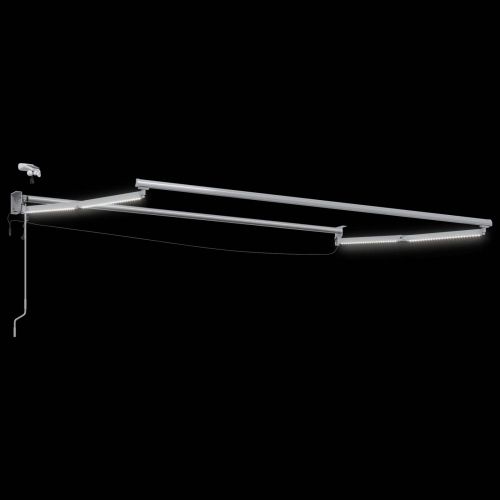 Електрически разтегателен навес Оранжево и бяло 3,5 x 2,5 m