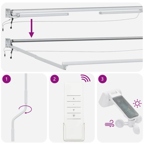 Електрически разтегателен навес Антрацит и бяло 3,5 x 2,5 m
