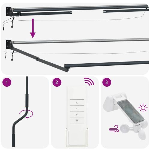 Електрически разтегателен навес Крем 4 × 3 m