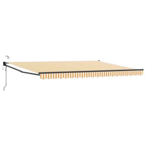 Електрически тент с Оранжево и бяло 4,5 × 3 m Алуминий