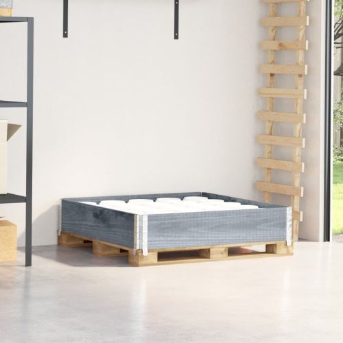 Палетна страница, сив, 100x100 см, борова дървесина масив