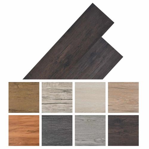 Дъски за под 18 pcs Тъмен сив 5,26 м² ПВЦ