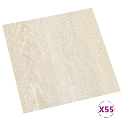 Дъски за под 5,11 м² 55 pcs ПВЦ Бяло и Бежово