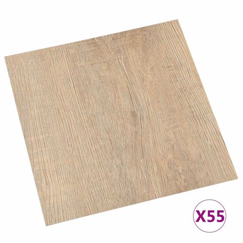 Дъски за под 5,11 м² 55 pcs ПВЦ Светлосив, Тъмен кафяв
