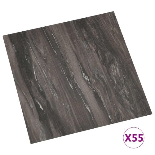 Дъски за под 55 pcs Тъмен сив 5,11 м² ПВЦ