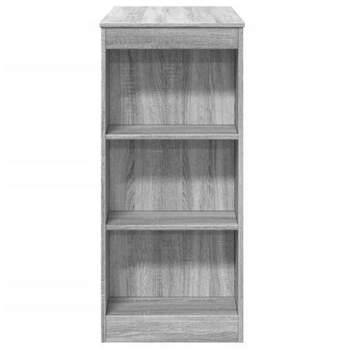 Бар маса с рафтове, сив сонома, 95x47x103,5 см, инженерно дърво