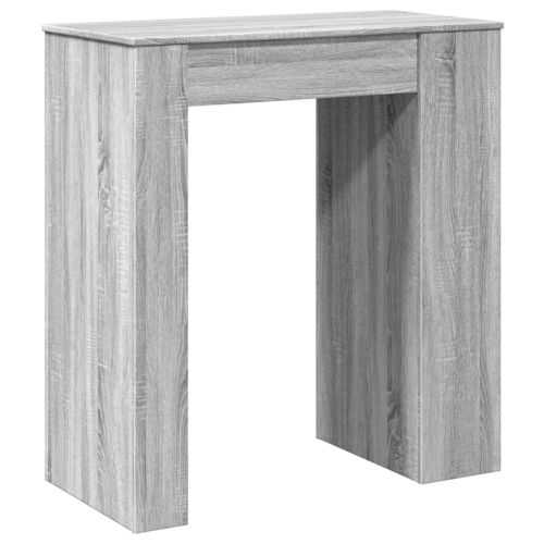 Бар маса с рафтове, сив сонома, 95x47x103,5 см, инженерно дърво