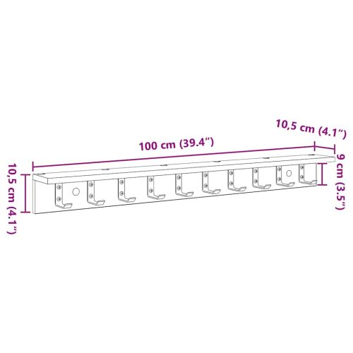 Стенен закачалка за палта Дъб 100 x 10,5 x 10,5 см