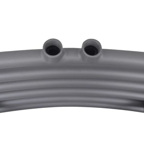 Сива лира за баня, централно отопление, извита, 480x480 мм