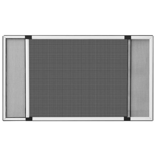 Ролетен комарник за прозорци, бял, (75-143)x50 см