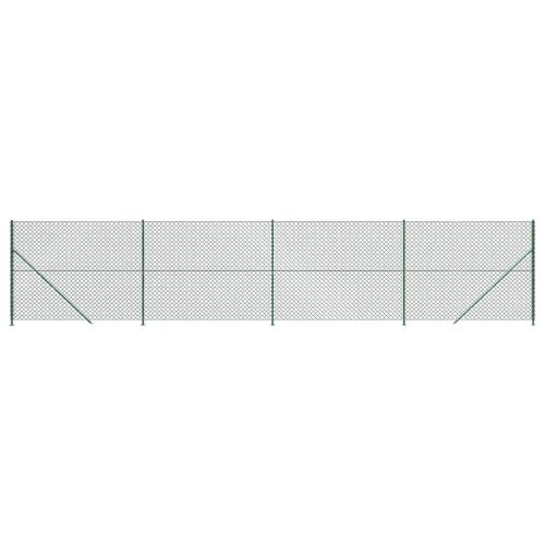 Плетена оградна мрежа с фланец, зелена, 1,8x10 м