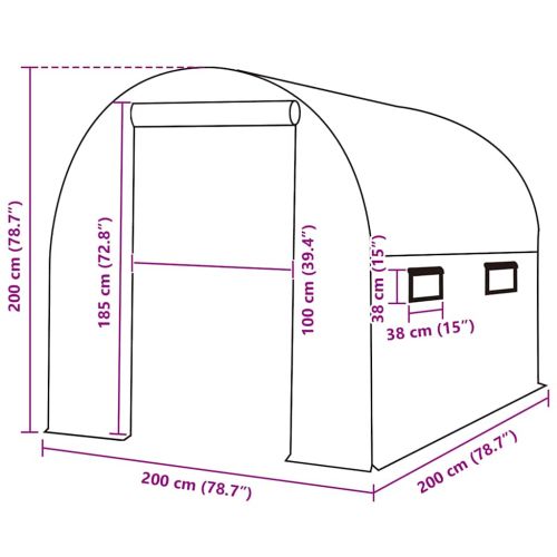 Резервно покривало за парник (4 м²), 200x200x200 см, зелено