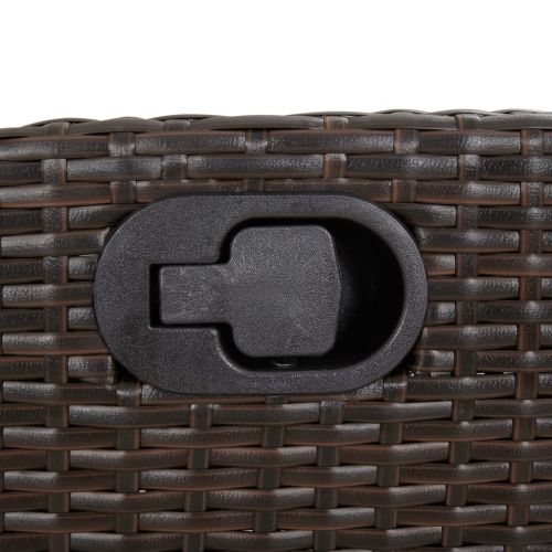 Градински комплект с възглавници 5 части кафяв полиратан