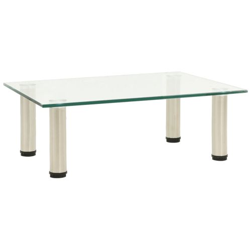 ТВ поставка, прозрачна, 40x35x17 см, закалено стъкло