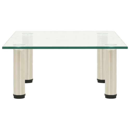 ТВ поставка, прозрачна, 40x35x17 см, закалено стъкло