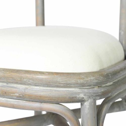 Трапезни столове, 2 бр, сиви, тапицерия от лен