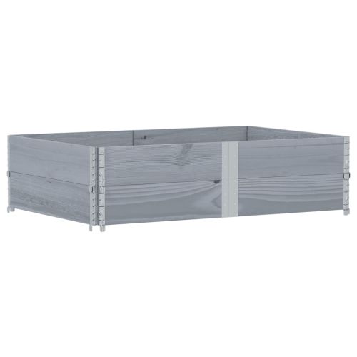 Градинска кашпа, сив, 150x100 см, борова дървесина масив