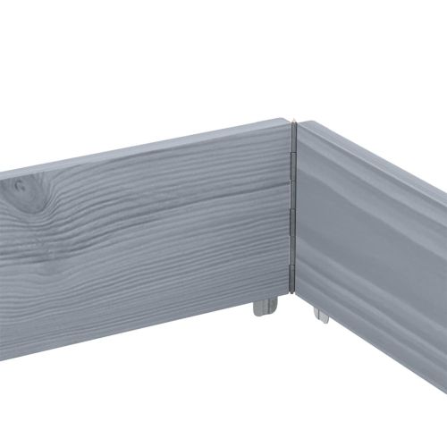 Градинска кашпа, сив, 150x100 см, борова дървесина масив