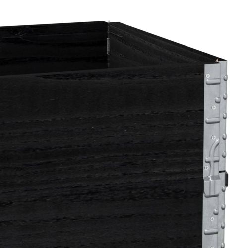 Градинска кашпа, черен, 100x50 см, борова дървесина масив
