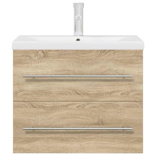 Комплект мебели за баня от 2 части, дъб сонома, инженерно дърво