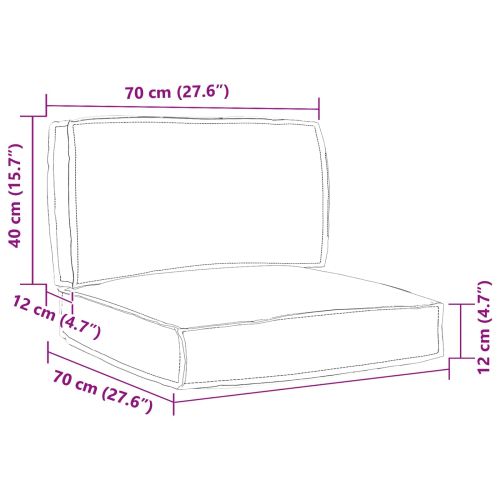 Комплект възглавници за палет 2 pcs Бежово Оксфордска тъкан
