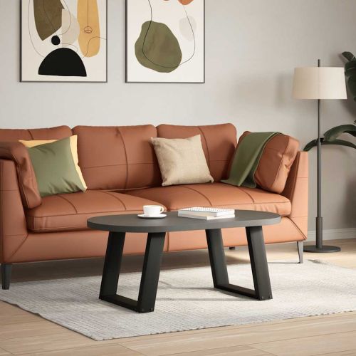 Крака за масичка за кафе, U-образни, 2 бр., черни, 50 x (42-43) см, стомана