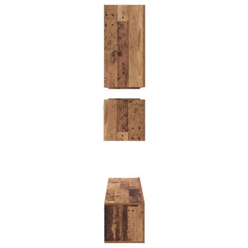 Комплект ТВ шкаф 8 pcs Старо дърво Инженерно дърво