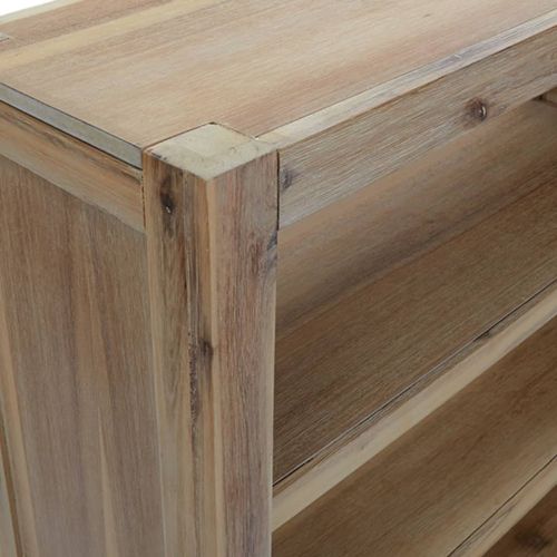 Библиотека с 5 рафта, 80x30x140 см, акациево дърво масив