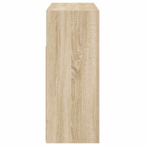 Сайдборд с LED светлини, сонома дъб, 115,5x30x75 см