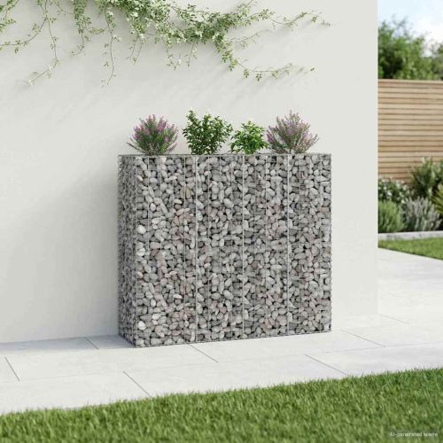 Габиона повдигнато легло 2 бр. 170 x 50 x 150 см Сребристо