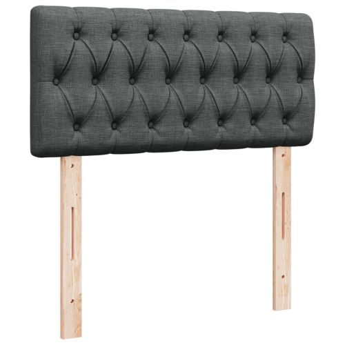 Боксспринг легло с матрак, тъмносиво, 100x200 см, плат