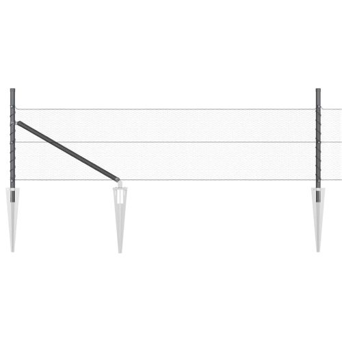 Стълб за ограда. Сив 100 х 0,5 м Стомана и PVC