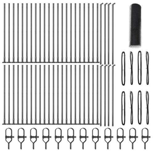 Стълб за ограда. Сив 100 х 0,5 м Стомана и PVC