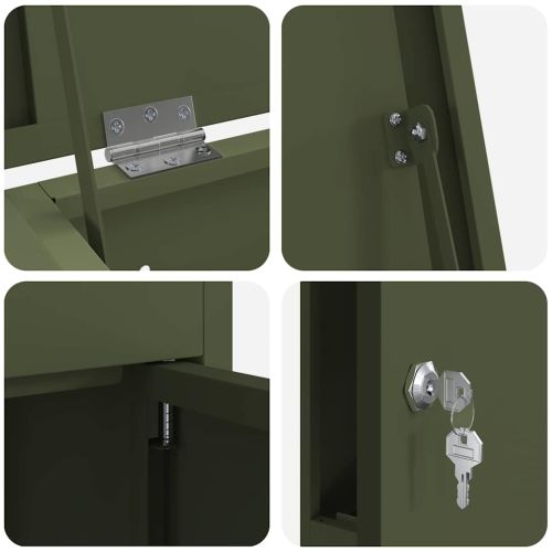 Пощенска кутия за пратки Маслиненозелен 44,5 x 29 x 110,5 см