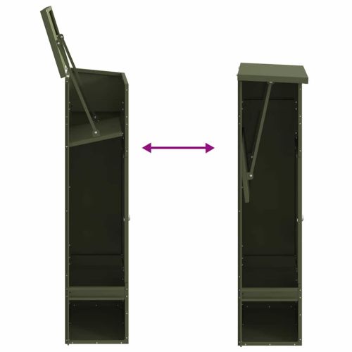 Пощенска кутия за пратки Маслиненозелен 44,5 x 29 x 110,5 см