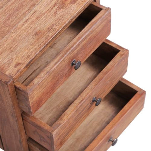 Нощно шкафче с 3 чекмеджета 35x25x35 см махагоново дърво масив