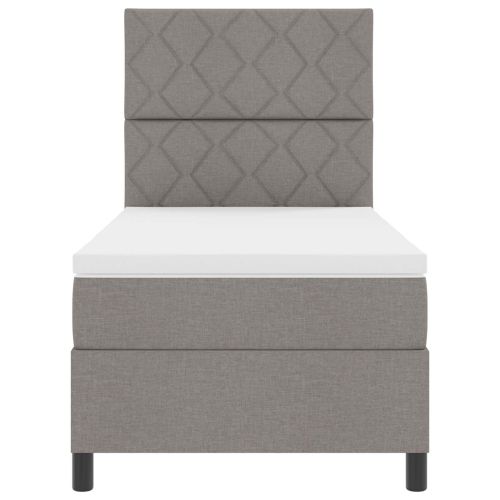 Легло с пружинирана основа с матрак Таупе 100 x 200 cm текстил