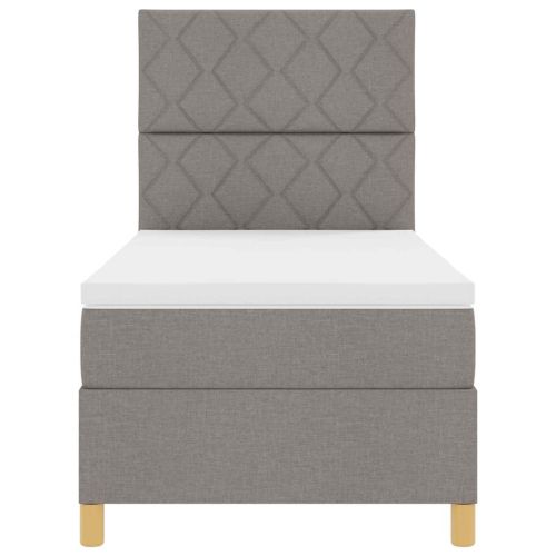 LED кутия за пружини с легло Таупе 100 x 200 cm текстил