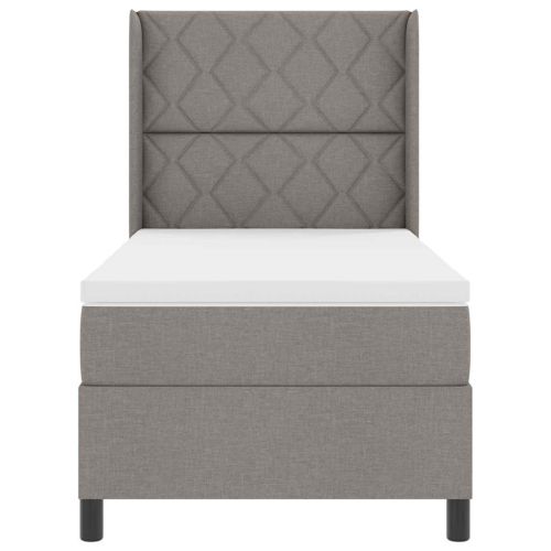 LED кутия за пружини с легло Таупе 100 x 200 cm текстил