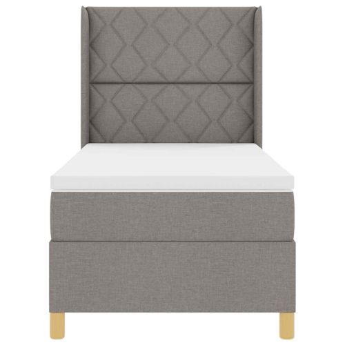 Легло с пружинирана основа с матрак Таупе 140 x 200 cm текстил