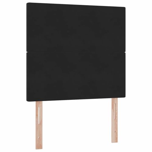 Легло с място за съхранение и LED Черно 90 x 190 cm Кадифе