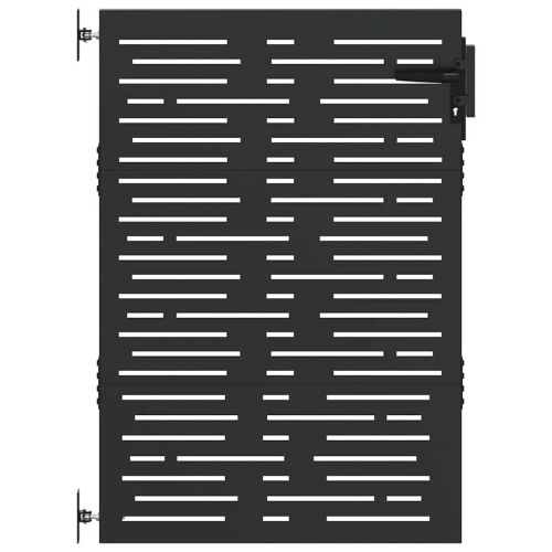 Градинска врата Черно 85 x 150 cm Прахово покритие стомана