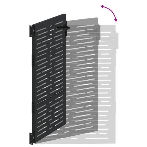 Градинска врата Черно 85 x 150 cm Прахово покритие стомана