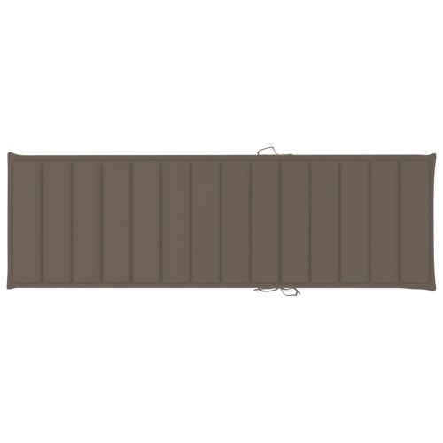 Шезлонг с възглавница таупе, импрегниран бор