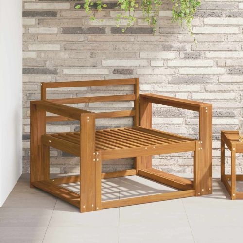 Среден диван за открито Солидно акациево дърво Естествен